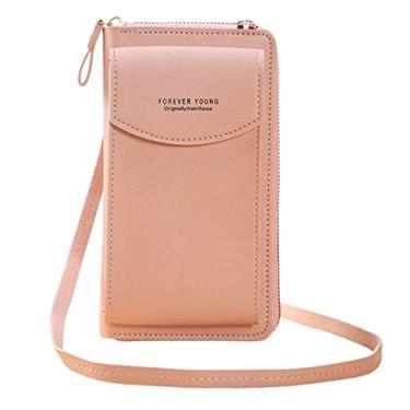 Imagem de Bolsa Feminina Ombro Pequena Porta Carteira e Celular Transversal (Rosa)