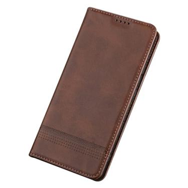 Imagem de LYJSMGZ Capa flip para Huawei Honor Magic 8 Pro/Magic 8, suporte de cartão, capa fina, fosca, anti-impressão digital, à prova de choque, marrom, Majic 8