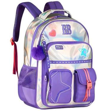 Imagem de Mochila Escolar de Costas Rebecca Bonbon Holografico Shine RB27020 Lil