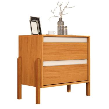 Imagem de Mesa de Cabeceira Verona com 2 Gavetas e Pés Madeira Maciça