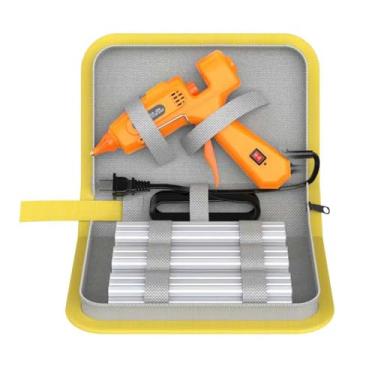 Imagem de IZIO Kit de pistola de cola quente de tamanho completo com 21 bastões de cola (7/40.6 cm) e equipado com um bocal antiqueimadura destacável - aquecimento rápido de 100 W, bolsa de pano, design sem