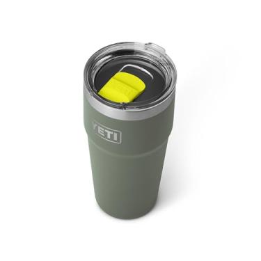 Imagem de YETI Copo empilhável Rambler de 590 ml, aço inoxidável, isolado a vácuo com tampa MagSlider, verde acampamento/amarelo vaga-lume