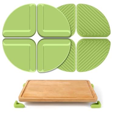 Imagem de MANJIA Pés antiderrapantes de silicone para tábuas de corte, almofadas estabilizadoras de tábua de cortar removíveis, pés de tábua de cortar de cozinha, presentes quentes para cozinha e casa, 4 peças