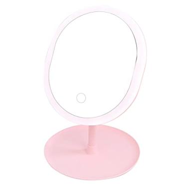 Imagem de Espelho de Maquiagem com Luz Recarregável Reposição Mesa para Dormitório Senhoras e Meninas Auxiliar Iluminar o Rosto em