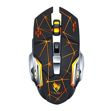 Imagem de Thunder Wolf Q13 Mouse Gamer Mecânico Sem Fio com Carregamento Silencioso Iluminação Design Ergonômico Estável para Jogo
