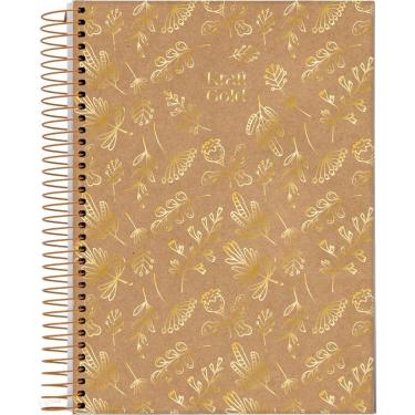 Imagem de Caderno Espiral Capa Dura Colegial Kraft Gold 10 Matérias 160 Folhas Jandaia Estampa 4