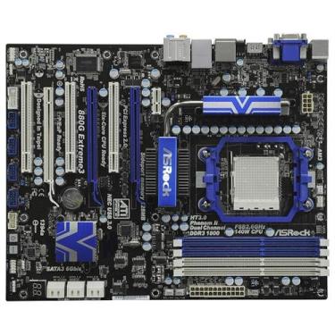Imagem de ASRock Soquete AM3/AMD 880G/SATA3 e USB 3.0/A&V&GbE/ATX Placa mãe 880G EXTREME3