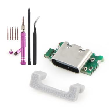 Imagem de Substituição para porta de carregamento Nintendo 3DS para Nintendo 3DS Dock Connector USB tipo C Tomada de alimentação Tomada Acessórios de console (com ferramentas de reparo)