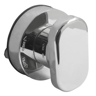 Imagem de Hordion Maçaneta de porta com ventosa, maçaneta de porta espelhada de vidro para banheira e chuveiro com ventosa apoio de braço sem perfuração para gaveta de cozinha armário janela vaso sanitário