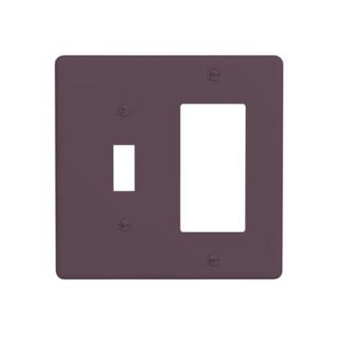 Imagem de WUYOCHA Capas decorativas de manjericão roxo 2 interruptores de luz placa de interruptor único interruptor 1 balancim placas de parede para tomadas elétricas, capas de placa de interruptor para quarto