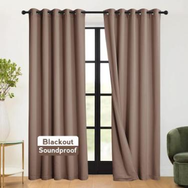 Imagem de Cortina RYB HOME 3 em 1 à prova de som Blackout Thermal Mocha 160x240c