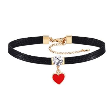 Imagem de OIDEA Colar gargantilha para mulheres: colar de couro sintético gótico preto, joias, presentes, one size, Metal, Sem Pedra Preciosa