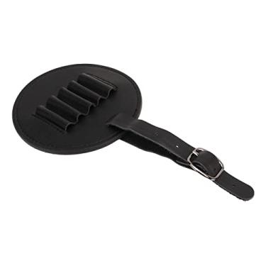 Imagem de KIMISS Organizador Portátil de Suporte para Camisetas de Couro PU Com Alça Ajustável - Conveniente Bolsa de Armazenamento de Camisetas Com 5 Buracos para Homens e Mulheres (Preto)