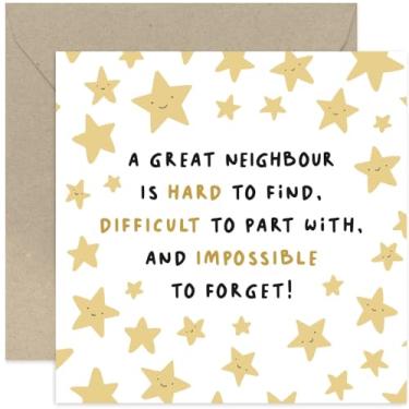 Imagem de Old English Co. Cartão de mudança de casa para vizinhos - Cartão "Impossible To Forget" Leaving Card for Him, Her, Them - Good Luck New Home Thank You Card for Neighbour | Em branco por dentro com