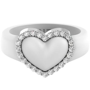 Imagem de Rinfit Aliança de casamento feminina de silicone com pedras - Anel de coração com zircônia cúbica - Design pendente de patente, Size 5, Silicone, Zircônia cúbica