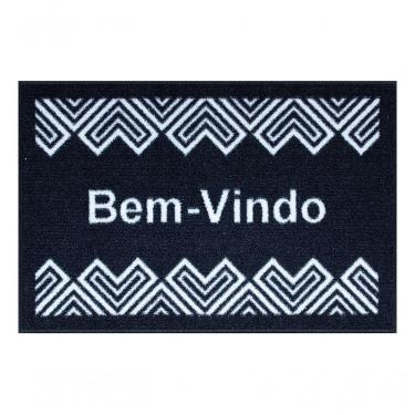 Imagem de Tapete De Poa De Entrada Coração 60x40cm - Uzoo Tapete Entrada 60x40cm Coracao Preto-branco S19 222 02b