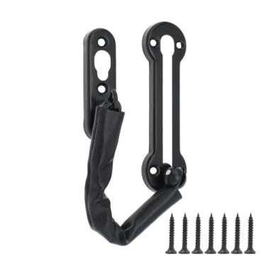 Imagem de Corrente de aço inoxidável, corrente de trinco de porta, corrente de porta, kit de corrente de fácil instalação, ferragens domésticas para armários, cercas, alojamento de viagem, portas residenciais