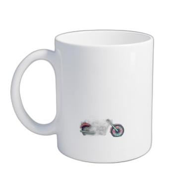 Imagem de Caneca Xícara de Café Porcelana 300ml Motociclista Arte Pixel