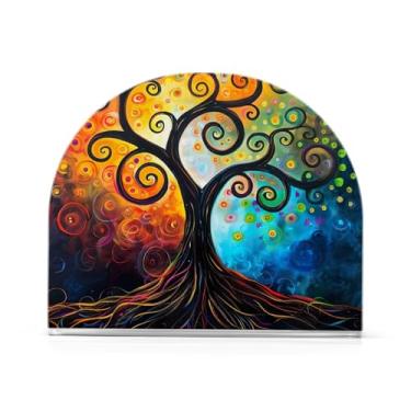 Imagem de Dispensador de guardanapo de árvore tie dye, suporte de guardanapo de acrílico para lenços de coquetel, suporte vertical de guardanapo para organizar papel de cozinha