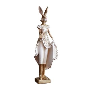 Imagem de Generic Estatueta de em resina para decoração de mesa de Páscoa, enfeite de mesa, estátua de para casa, Coelha Fêmea