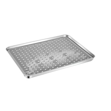 Imagem de Bandeja de chá de aço inoxidável, multifuncional, quadrada de aço inoxidável, bandeja coletora de mesa, fácil de transportar e limpar, adequada para decorações de bandeja de chá chinesa, bebidas