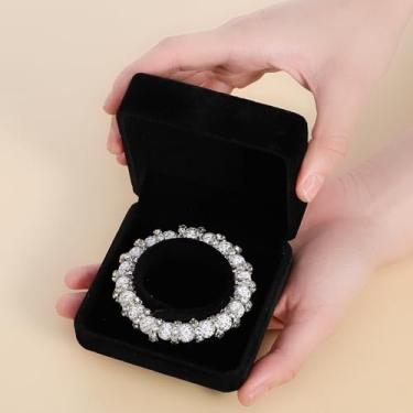 Imagem de 2 caixas de pulseira de veludo para joias de presente preto caixa de armazenamento de joias clássica caixa de armazenamento de 8,5 x 9,5 x 4,5 cm com suporte de pulseira para mulheres pequena caixa