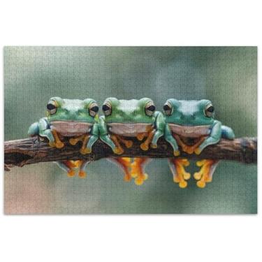 Imagem de Quebra-cabeça com estampa de sapos fofos 500 peças para adultos família elefante branco presentes exclusivos para adultos flor animal