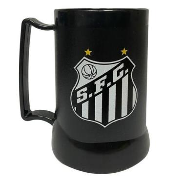 Imagem de Caneca Chopp Gel Preta Santos - TATUAPE BRINDES