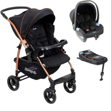 Imagem de Carrinho de Bebe Burigotto Travel System Rio K 22 Base ISO Preto Cobre