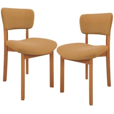 Imagem de Kit 02 Cadeiras Para Sala de Jantar Cozinha Living Estofada Dara L02 Bouclê Mostarda - Lyam Decor