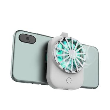 Imagem de EBTOOLS Refrigerador Magnético para Telefone, Lâmina de Ventilador de 50 Mm Com Luz RGB e 3 Velocidades Ajustáveis, Carregamento Sem Fio e Bateria de 500 MAh para Streaming de Jogos Em (BLACK)