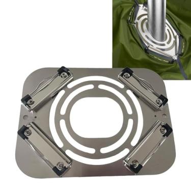 Imagem de Kit de tomada de fogão – Jack de fogão de barraca quente, protetor de tubo de aço inoxidável, orifício de chaminé para barracas de sino, yurts, barraca de lona, acessórios de fogão de acampamento (19