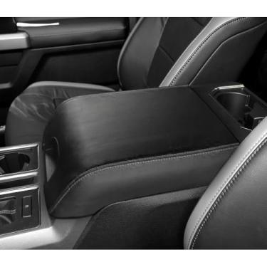 Imagem de DEYTOP Capa de console central para Ford F150 2015-2020 e F250 F350 F450 2017-2022 acessórios capa de apoio de braço para console Ford Expedition 2018-2024 protetor de apoio de braço (preto com pontos