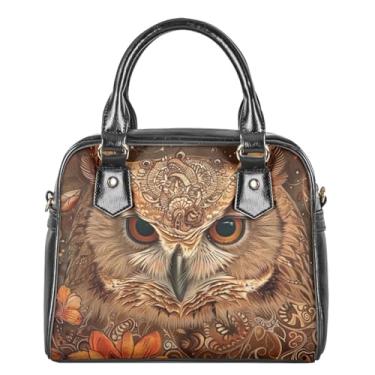 Imagem de Nittanovaca Bolsas e bolsas vintage para mulheres, bolsas e bolsas Waterprooof, bolsa de mão com alça superior, Coruja marrom