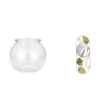 Imagem de Whtkoph Espelho de Parede com Aquário para Sala de Estar, Corredor, de Entrada. Um Pequeno Aquário Redondo em Formato de Vaso para Decoração de Casas Peq