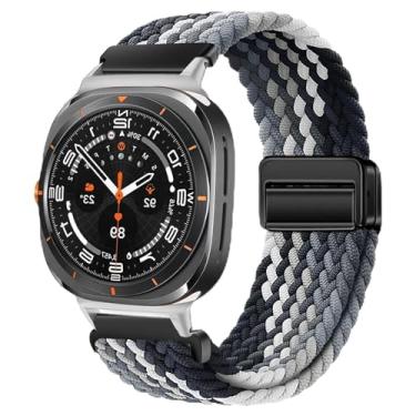 Imagem de DFAMIN Pulseira esportiva trançada de nylon para Samsung Galaxy Watch Ultra, 47 mm, correa Galaxy Watch 7 Ultra (GradientB)