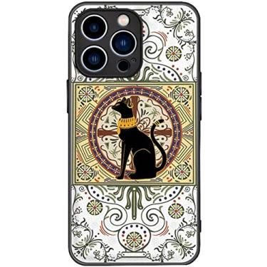 Imagem de EKESA Capa para Apple iPhone 14 Pro 6,1 polegadas 2022, capa traseira de telefone à prova de choque com padrão de gato do Egito Anderson antigo