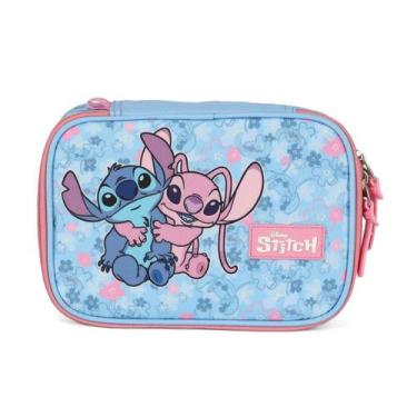 Imagem de Estojo Box Stitch Angel Disney Grande 100Pens Rosa Juvenil Escolar - L