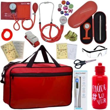 Imagem de Kit Enfermagem Top Cores Premium Completo Estagio Estetoscopio Aparelh