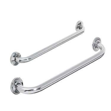Imagem de Alça Apoio Banheiro Barra Inox Kit 2 Und 40cm e 50cm Idoso Cadeirante 