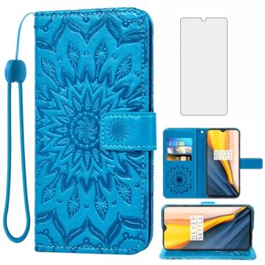 Imagem de Asuwish Capa de telefone para Cricket Debut S3/AT&T Vista 2 carteira com protetor de tela de vidro temperado couro girassol capa flip fina suporte para cartão acessórios modelo U572AC ATT U572AA azul
