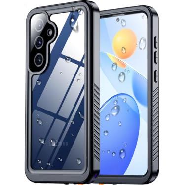 Imagem de Tecival Capa à prova d'água para Samsung Galaxy S25 Plus, tela integrada e protetor de lente da câmera [IP68 debaixo d'água] [grau militar à prova de choque], capa de telefone com proteção total do