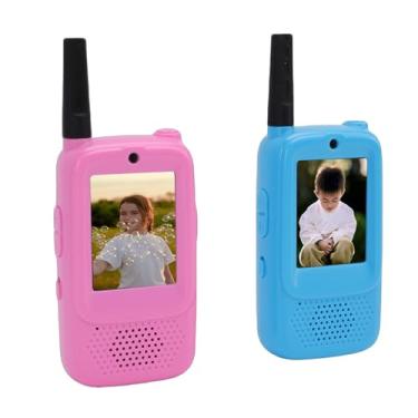 Imagem de Heayzoki Walkie Talkies de Vídeo para Crianças, Intercomunicador de Vídeo Recarregável Portátil de 2,0 Polegadas Interno e Externo, Brinquedos Divertidos de 1.640 Pés para Jogos Em