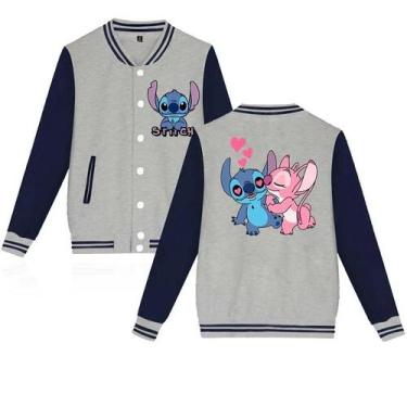 Imagem de Jaqueta De Moletom Unissex Infantil Y2K Disney Stitch Estilo Baseball 
