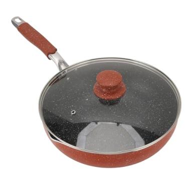 Imagem de Jiawu Frigideira Com Revestimento Antiaderente para Cozinhar Em Casa Versátil Com Tampa, Panela Antiaderente Panelas Multifuncionais Madeira Composta de Ferro para Cozinha Saudável (Tipo 2)