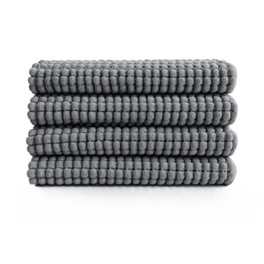 Imagem de kit4 Conjunto de tapetes com bolinhas, tapete para sala，tapete para quarto felpudo(Cinza)