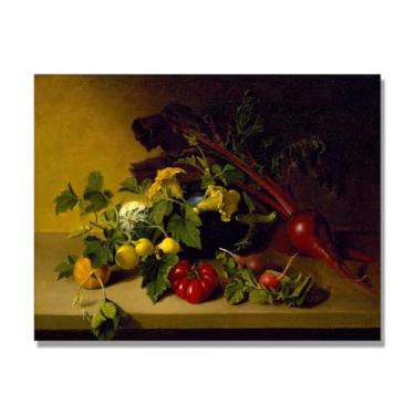 Imagem de NHLDZYH Tela vintage de frutas mortas, impressão de estilo de pintura a óleo vintage, decoração de jantar de fazenda rural. A78. 40 x 50 cm. Somente tela