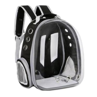 Imagem de Mochila Panorâmica Pet – Mochila Espacial para Cachorro e Gato com Visor Bolha - Passeio, Viagem, Pet Shop(Preto)
