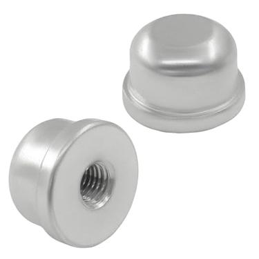 Imagem de Rierdge Pacote com 2 acabamentos de lâmpada de metal - Puxador decorativo de bronze clássico para harpa de suporte de abajur, rosca 1/4-27, para candeeiros de mesa, luminárias de chão e casa (prata)