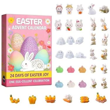 Imagem de Calendário de Contagem Decrescente para Decoração de Páscoa,Adereços Colecionáveis Reutilizáveis | Contagem Regressiva Para Coelhos Da Páscoa - Para Família Adultos Crianças Sala De Jantar Sala De